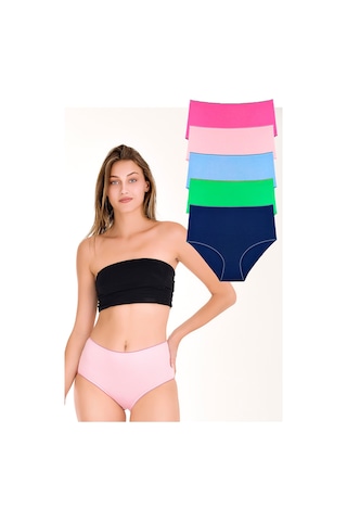 Sensu Kadın Yüksek Bel 5'li Külot Set - Kts23075 Karışık