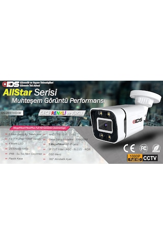 Ids 4 Kameralı 5mp Sony Lensli 1080p Fullhd Gece Renkli Full Kamera Seti Su Geçirmez Cepten İzle Ds 2031hd Wl Set4 1tb