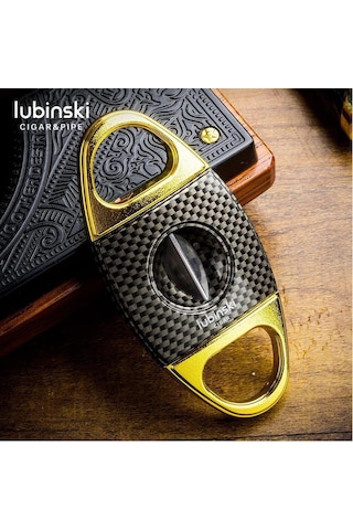 Lubinski Karbon Desen Metal V Puro Kesici Gold 60 Ring