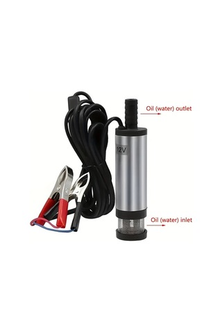 Honeybeeshop 1 Adet Dc 12v Daldırılabilir Elektrikli Pompası Yağ Pompası Dizel Ve Su İçin Uygun Filtreli Alüminyum Alaşımlı Kasa Simli