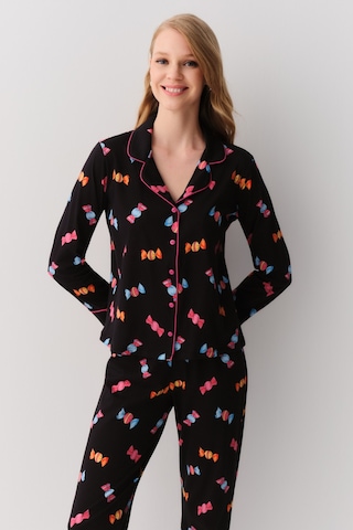 Suwen Candy Maskülen Pijama Takımı Sh26247660b911 Siyah Desenli
