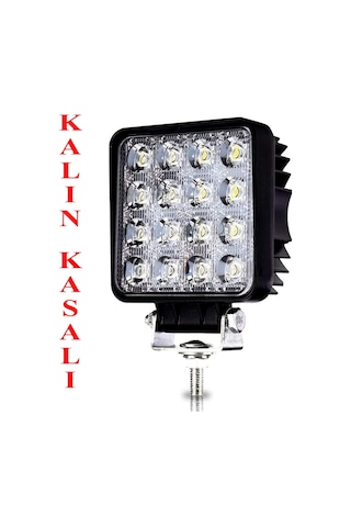 16 Led Kare Çalışma Lambası [kalın Kasa] Sis Lambası 1 Adet