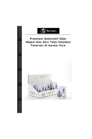 Premium Dekoratif Obje Objesi Göz Alıcı Taşlı İstanbul Tasarımı El Aynası İnce Diğer