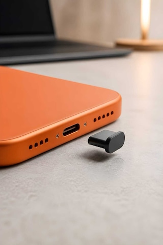 Usb-c Toz Kapağı Plastik - Şarj Girişi Koruyucu Kapak Siyah - Tüm Type-c Telefonlar İçin Siyah