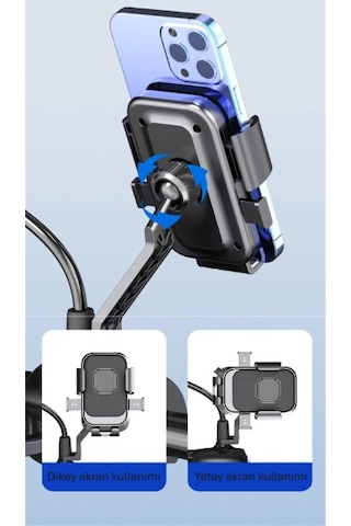 Larimar 360 Dikiz Aynası Bisiklet Motosiklet Telefon Tutucu