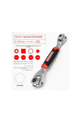 Hombey 52 Parça Çok İşlevli套筒 Anahtar Seti, 8-19 Mm Aralığı, 360 Derece Dönüş, Kaliteli Malzeme İle Tamir Ve Montaj İçin