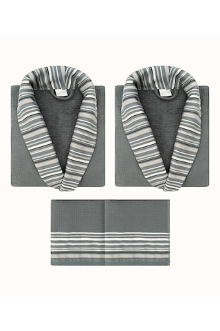 Limira 4'lü Set Yeşil Pamuk 2 Bornoz 1 S-m - 1 L-xl 2 Çeyiz Havlu 50x90 2240 Yeşil