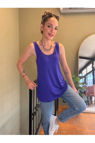 Ali Butik Mor Kalın Askılı Viskon Atlet