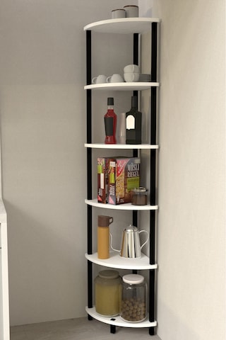 Gusto 6 Katlı Mutfak Rafı Çok Amaçlı Mutfak Düzenleyici Dekoratif Mutfak Raf Ünitesi Ve Organizer - Beyaz Beyaz