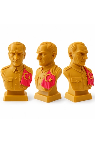 Altın Renk Atatürk Büstü Dekoratif Masa Süsü 15 X 9 X 6,5 Cm 3d Baskı