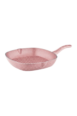Arzu Çelik 28 Cm Granit Izgara Tavası - Pembe Pembe