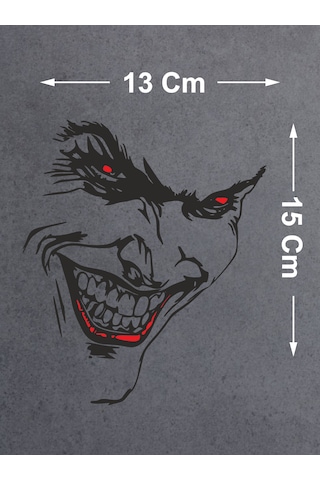 Joker Sticker - Batman Gotham City Sticker - Araba Oto Cam Motosiklet Karavan Sticker - 00057 15x13 Cm