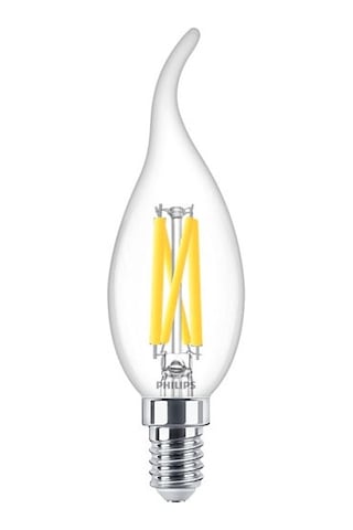 Philips LED Classic Dimlenebilir Şefaf Filament Mum Ampul 3.4W 470 Lum 2700K Sarı Işık BA35 E14 (40W)