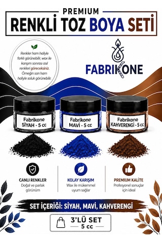 3'lü Set Premium Parafin Soya Wax Toz Mum Boyası Hobi Seti - 5 Cc Siyah, Mavi, Kahverengi Bkfab3smkh5g Karışık