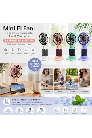 Mini El Fanı Masaüstü Ayaklı 1 Kademe Vantilatör Aklby-bsva58