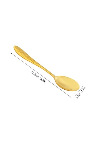 Fastbuy Yemek Kaşık Seti Ayna Cilalı Çekiçle Dövülmüş Stil Uzun Saplı Yuvarlak Başlı Mutfak Çatalı Otel Kafe Kaşığı