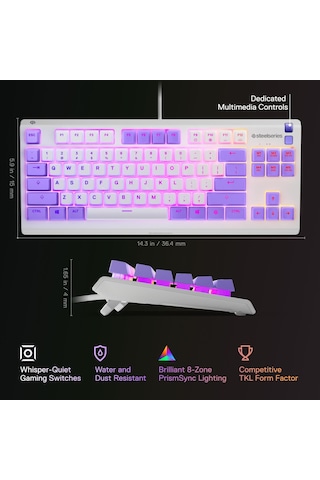 Steelseries Apex 3 Tkl Rgb Suya Ve Toza Dayanıklı Türkçe Gaming Klavye Amethyst