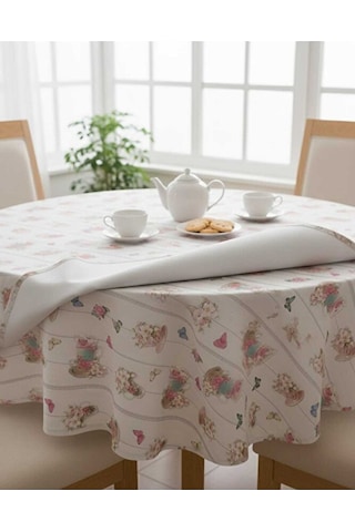 Masa Örtüsü Çiçek Desen 140x150 Cm Elyaf Tabanlı Yeni Model Masa Çok Renkli