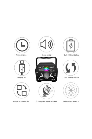 Cbtx Noel Taşınabilir Lazer Işığı Ses Sahne İçin Saplı Uzaktan Kumanda İç Mekan Işığı