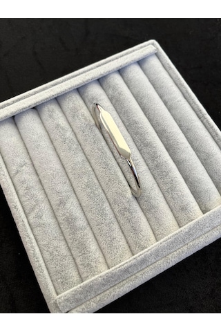 Gümüş Renk Spotfy Unisex Baskısız Ayarlanabilir Bileklik Kelepçe Gümüş