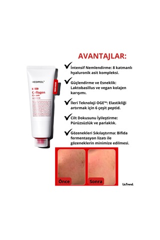 Medipeel Red Lacto Collagen Barrier Cream 80 Ml Kollajen Ve Peptidler Içeren Bariyer Kremi M0486
