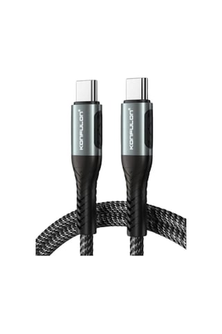 Konfulon Dc43 Type-c To Type-c 1m Örgü 60w Hızlı Şarj Kablo - Siyah Diğer