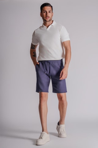 Braccas Erkek Yandan Cepli Beli Lastikli Keten Dokulu Relaxed Fit Jogger Şort Lacivert Lacivert