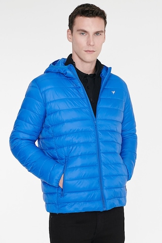 AC&Co / Altınyıldız Classics Erkek Saks Standart Fit Normal Kesim Kapüşonlu Mont Saks