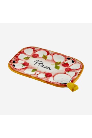 Beyaz Seramik Pizza Tabağı 29x19 Cm