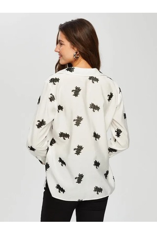 Faik Sönmez Allover Çiçek Flok Baskılı Tunik 014 Us25tnk01473 Ekru
