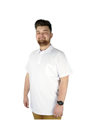Mode Xl T-Shirt Polo Yaka Cepli Klasik 20550 Beyaz 001