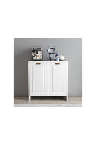 Boyalı Kapaklı Çok Amaçlı Dolap Mdf - Beyaz 2 Kapaklı, Raflı, Şık Ve Modern Tasarım 80x40x82 Cm Beyaz - 799847144 Beyaz