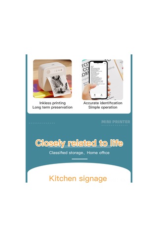 Xiyyadms Bluetooth Termal Yazıcı - Telefonla Kablosuz Etiket Ve Fotoğraf Baskı Makinesi