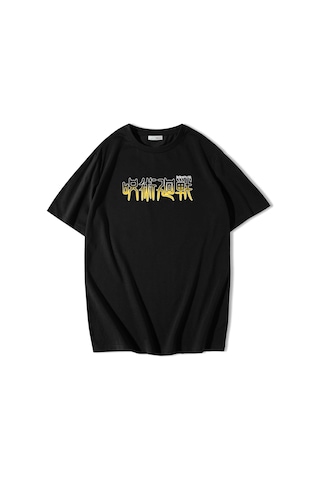 Brz Collection Unisex Oversize Anime Jujutsu Kaisen Satosugu T-shirt-siyah Siyah