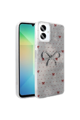 Galaxy A06 Uyumlu Kılıf Kamera Korumalı Figürlü Zore Ponti Silikon Kapak - Açık Mavi Açik Mavi