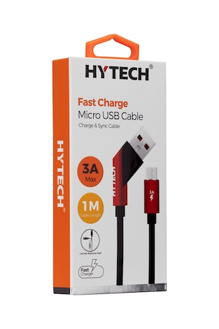 Hytech Hy-X215 3A Micro Usb 1M Siyah Data + Sarj Kablosu