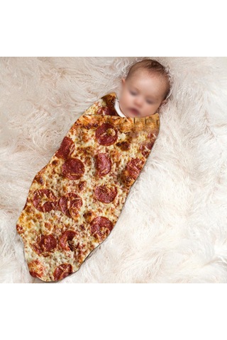 Hombey 3d Pizza Desenli Multifonksiyonlu Battaniye - 152cm Çaplı, Poliester, Ev/plaj/doğa Kullanıma Uygun Diğer