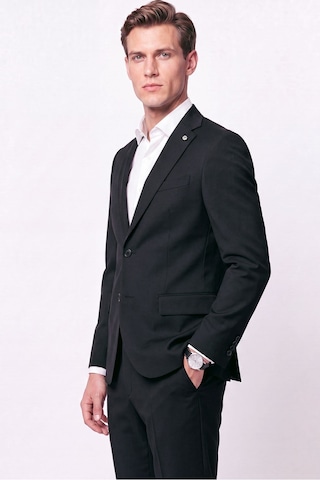 Efor Slim Fit Mono Yaka Esnek Yünlü Siyah Takım Elbise Tk 2026