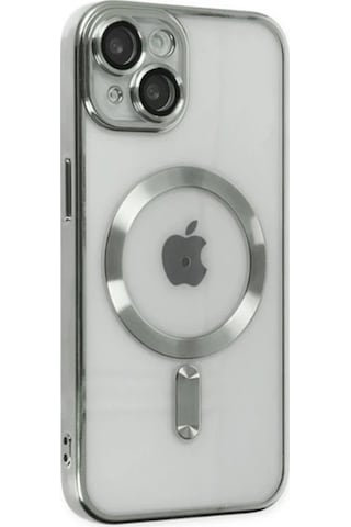 Hepsi Ally İphone 14 Plus 6.7inç Renkli Kenar Lazer Çerçeveli Magsafe Uyumlu Silikon Kılıf- 5775 Najmaddin Siyah