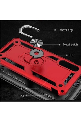 Oppo Reno 4 Lite Zirhli Standli Yüzüklü Kilif 477638148