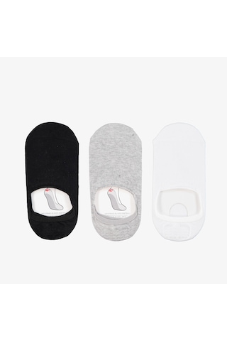 Unıted4 Unisex 3'lü Beyaz/siyah/gri Babet Çorap U3ss10000