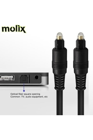 Molix 1.5 Metre Dijital Fiber Optik Ses Kablosu