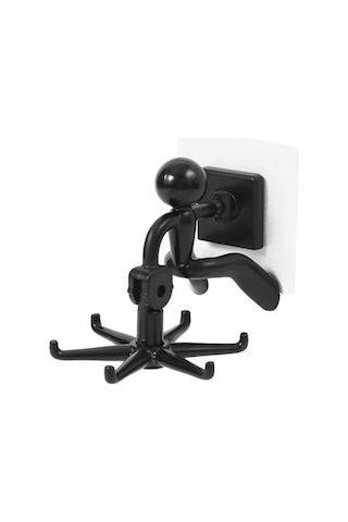 Kangvka Siyah 360 Derece Döner 6 Kanca, Otomatik Yapıştırıcı Bazlı Mutfak & Banyo Organizatörü, Abs Plastik, Uzunluk 9 Cm Siyah