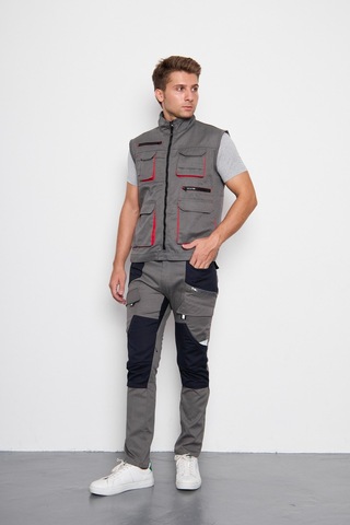 Orange Safety Gri Takım Berlin Harman Karışımı Yelek + Pantolon 001