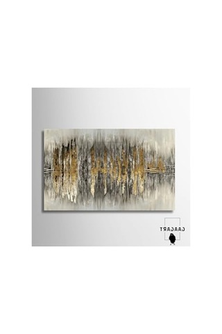 150 X 100 Cm Çizgisel Soyut Tasarımlı Yatay Kanvas Tablo
