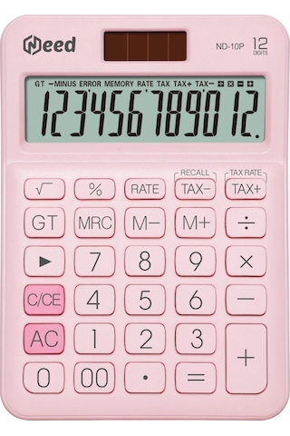 Need ND-10P Pastel Pembe Hesap Makinesi