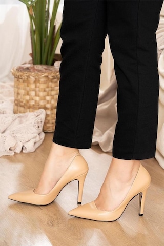 Kadın Kaydırmaz Taban Yumusak Deri Topuklu Stiletto Alara 001