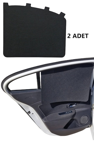 Oto Güneşlik Perde Yan Cam Güneş Önleyici 2 Adet Siyah Keçe
