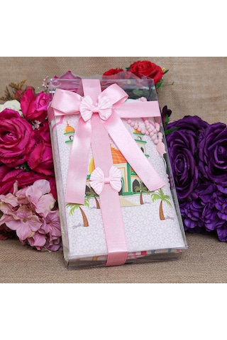 Çocuk Seccadesi Pembe 45x82 Cm Aksa Pembe & Kokulu Tesbih Bebek Pembesi & Ayşe Namaz Kılıyor Puzzle Çok Renkli
