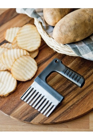 Createtech Küçük Dalgalı Çelik Dilimleyici - 4 İnç Bıçak Dalgalı Dilimleyici